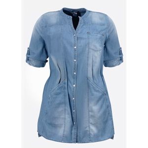 Snap Front Denim Tunic